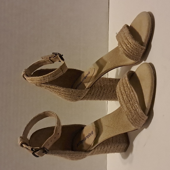 Jeffrey Campbell Rowboat Ankle Strap Jute Sandal Size 7 Neutral Boho Natural - Picture 4 of 9